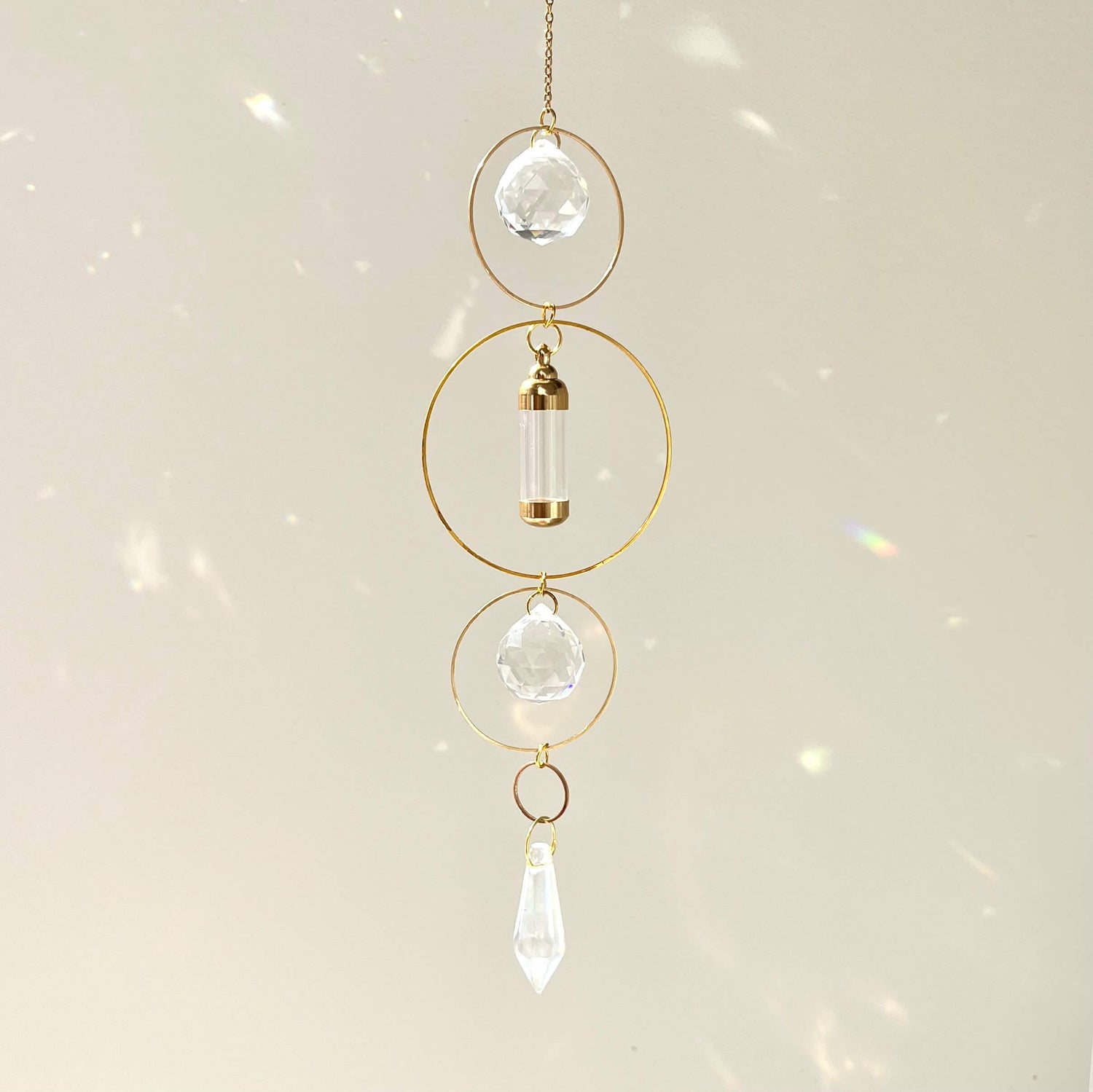 cremation ashes solar urn with hanging crystal