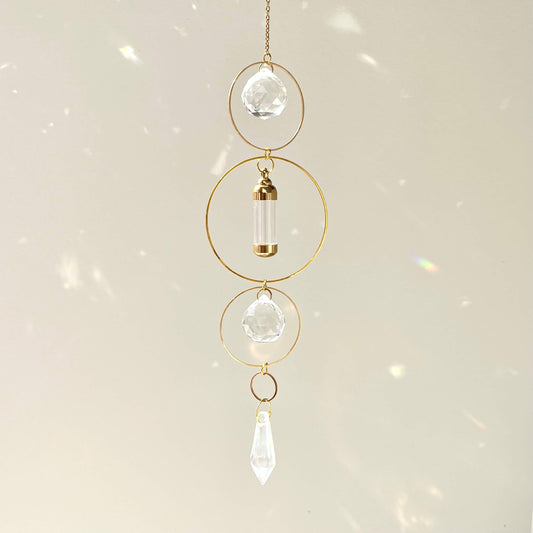 cremation ashes solar urn with hanging crystal