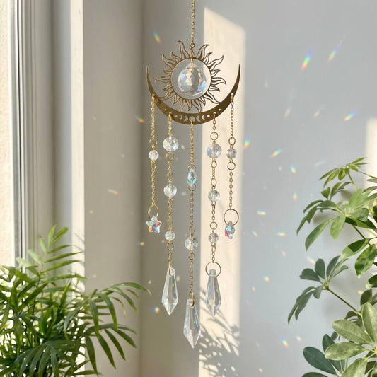 Gold half moon suncatcher