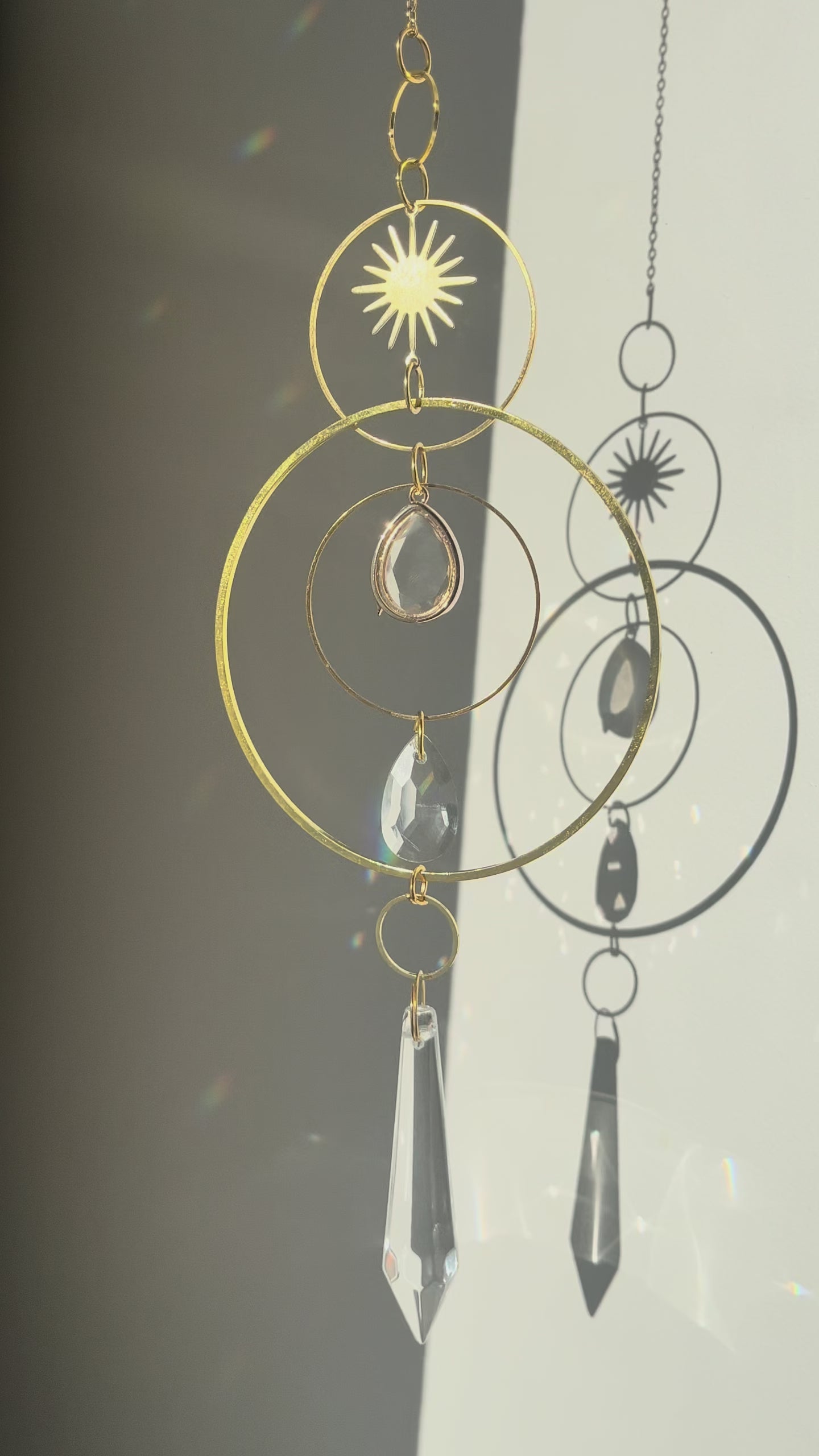 Hanging Window decor of a crystal suncatcher urn 