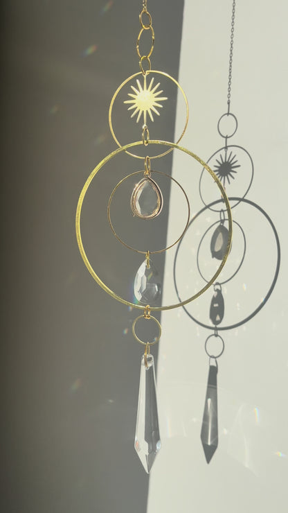 Hanging Window decor of a crystal suncatcher urn 